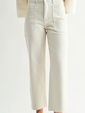 JUST BLACK DENIM SEA SALT HIGH RISE UTILITY WIDE LEG PANT